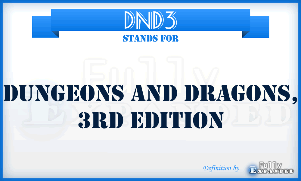 DND3 - Dungeons and Dragons, 3rd Edition