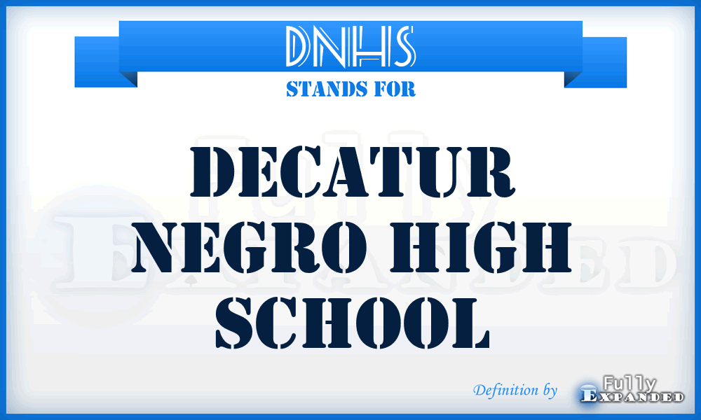 DNHS - Decatur Negro High School