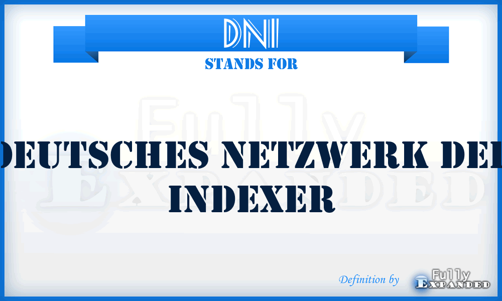 DNI - Deutsches Netzwerk der Indexer
