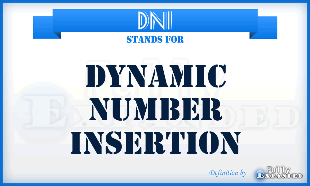 DNI - Dynamic Number Insertion