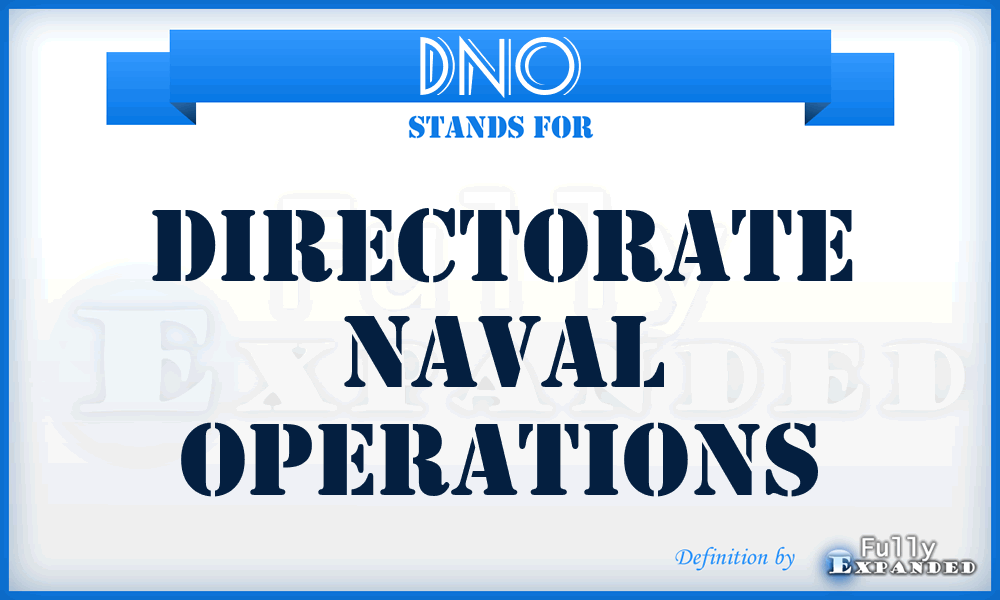 DNO - Directorate Naval Operations