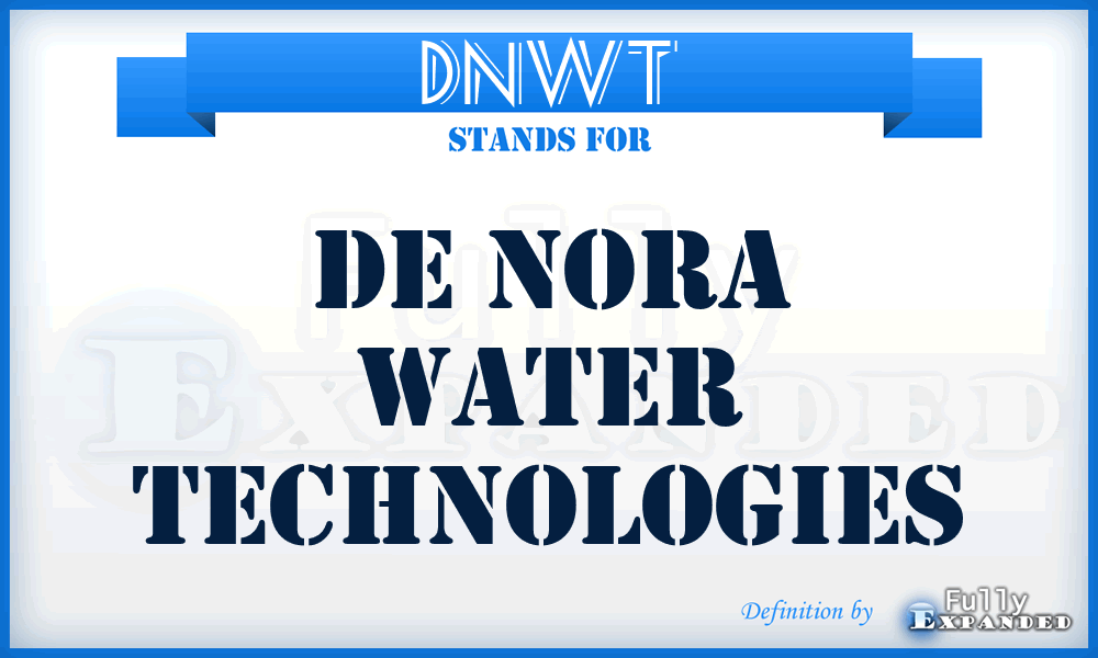 DNWT - De Nora Water Technologies