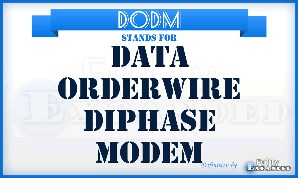 DODM - data orderwire diphase modem