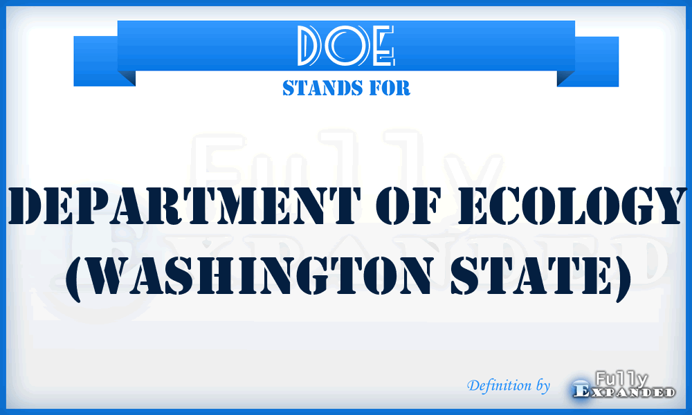 DOE - Department Of Ecology (Washington state)