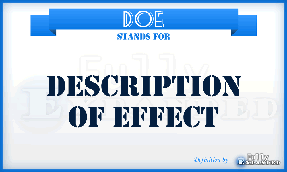 DOE - Description Of Effect