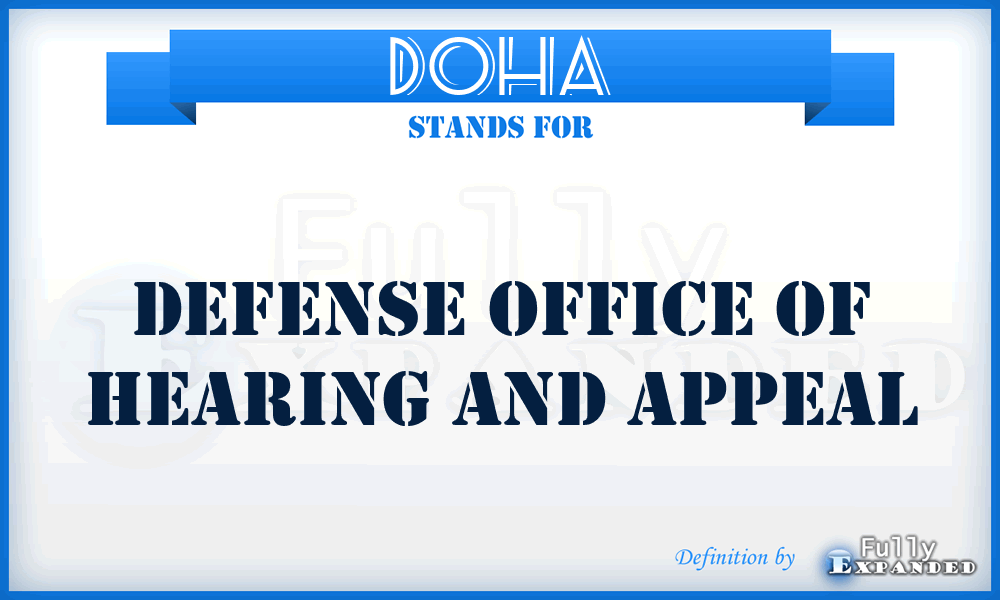 DOHA - Defense Office of Hearing and Appeal