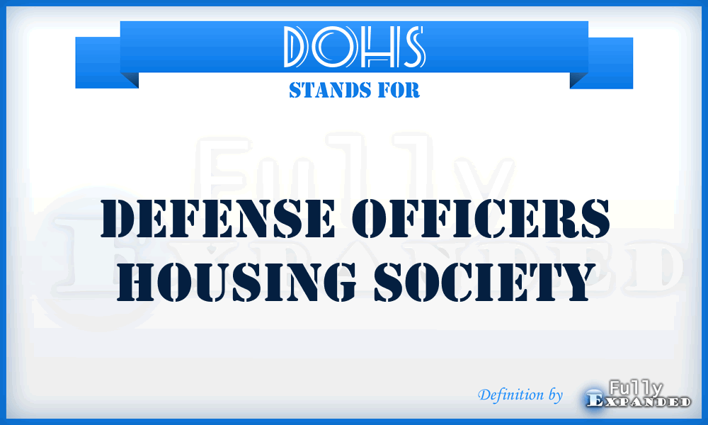 DOHS - Defense Officers Housing Society