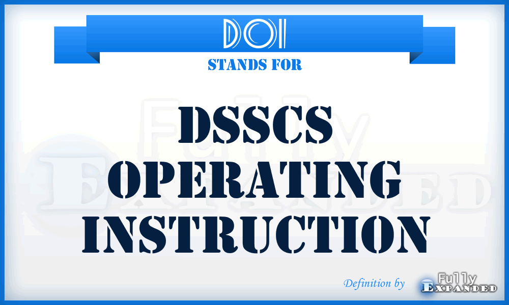 DOI - DSSCS Operating Instruction