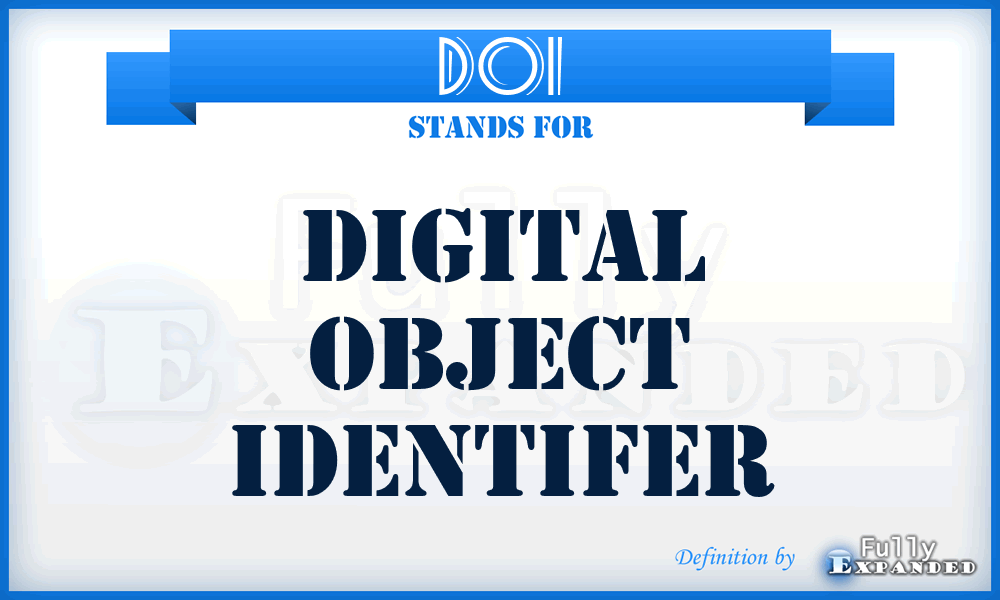 DOI - Digital Object Identifer