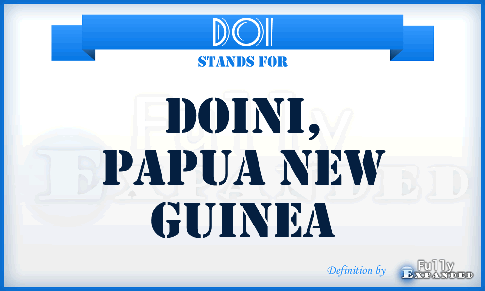 DOI - Doini, Papua New Guinea