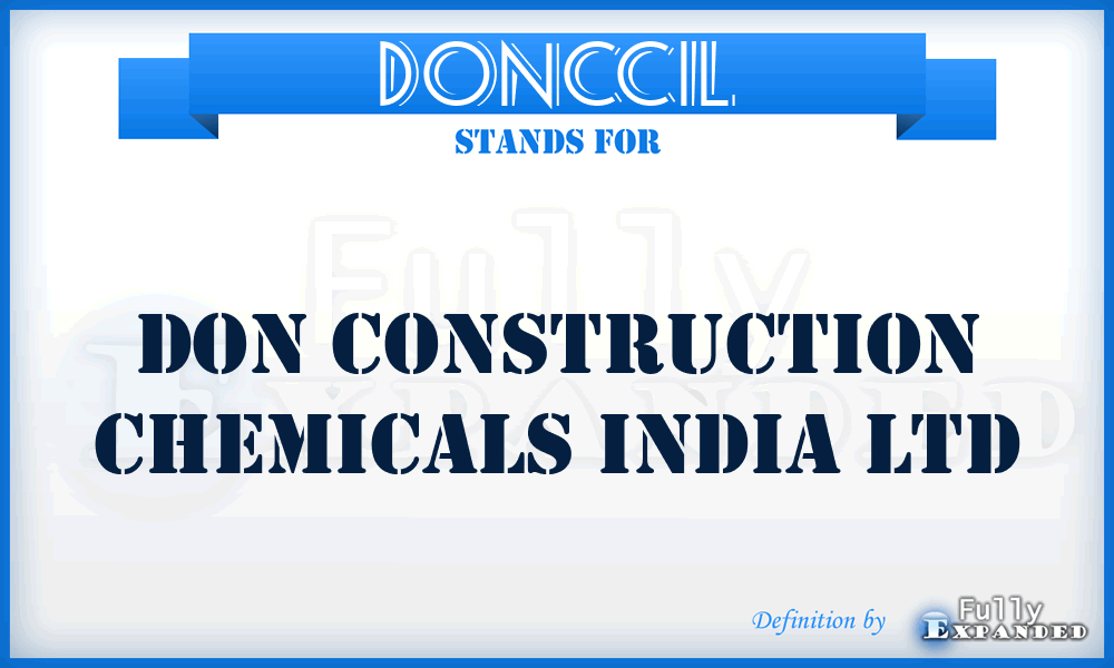 DONCCIL - DON Construction Chemicals India Ltd