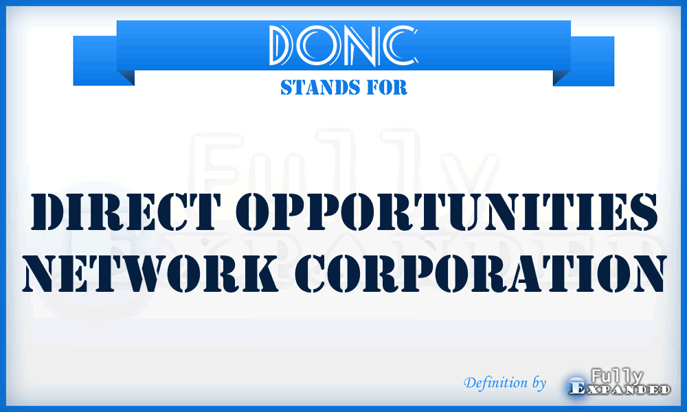 DONC - Direct Opportunities Network Corporation