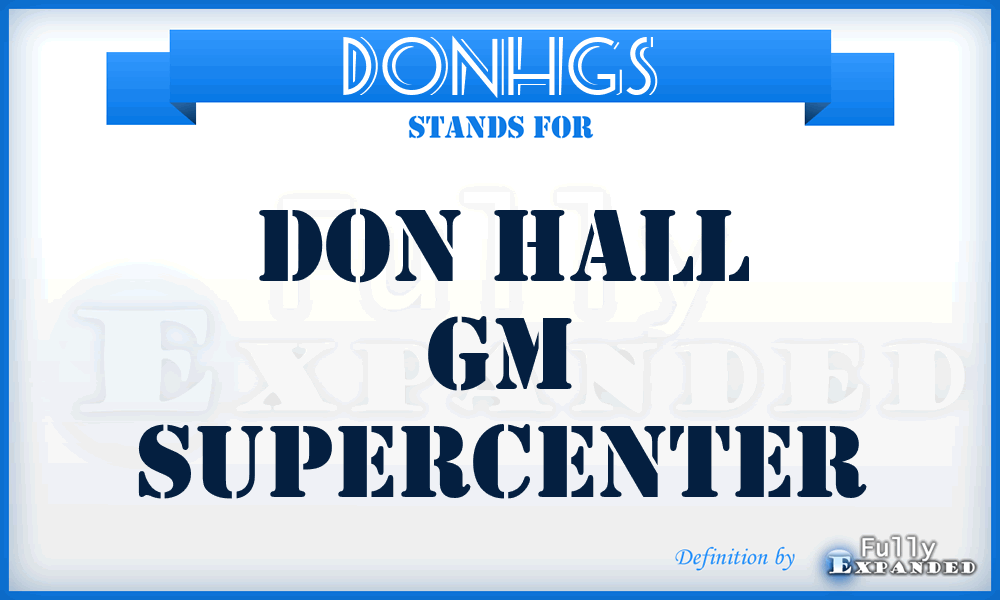 DONHGS - DON Hall Gm Supercenter