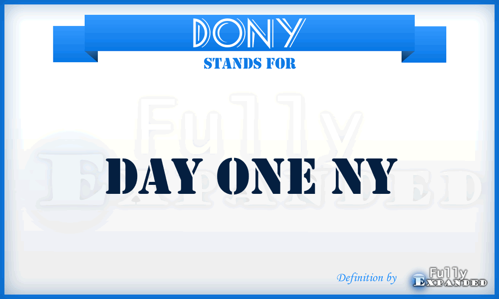 DONY - Day One NY