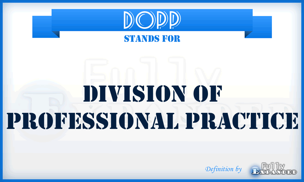DOPP - Division of Professional Practice