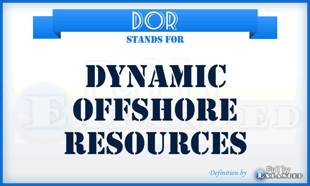 DOR - Dynamic Offshore Resources