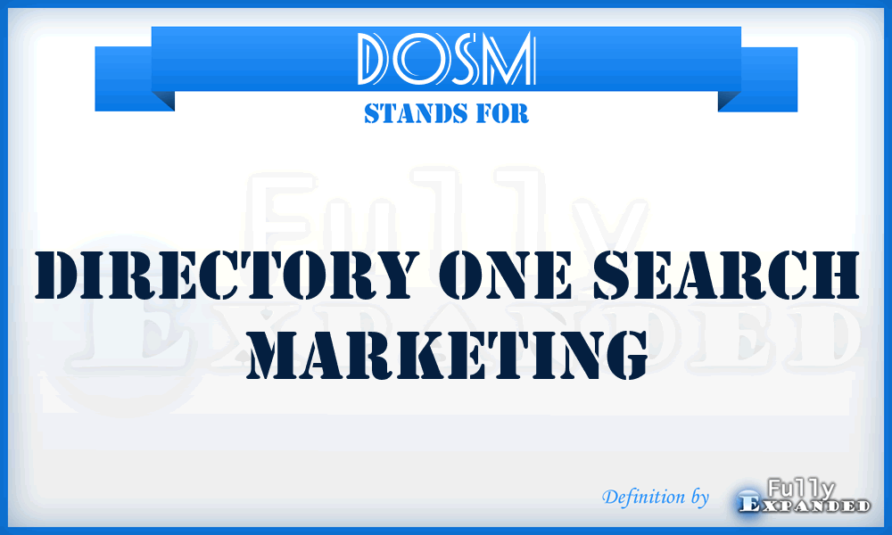 DOSM - Directory One Search Marketing