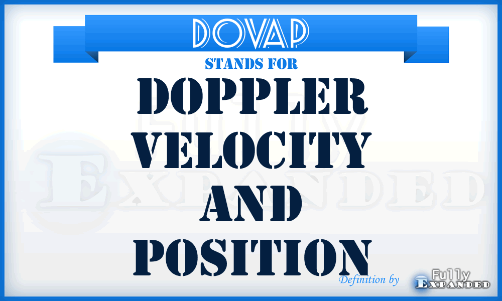DOVAP - doppler velocity and position