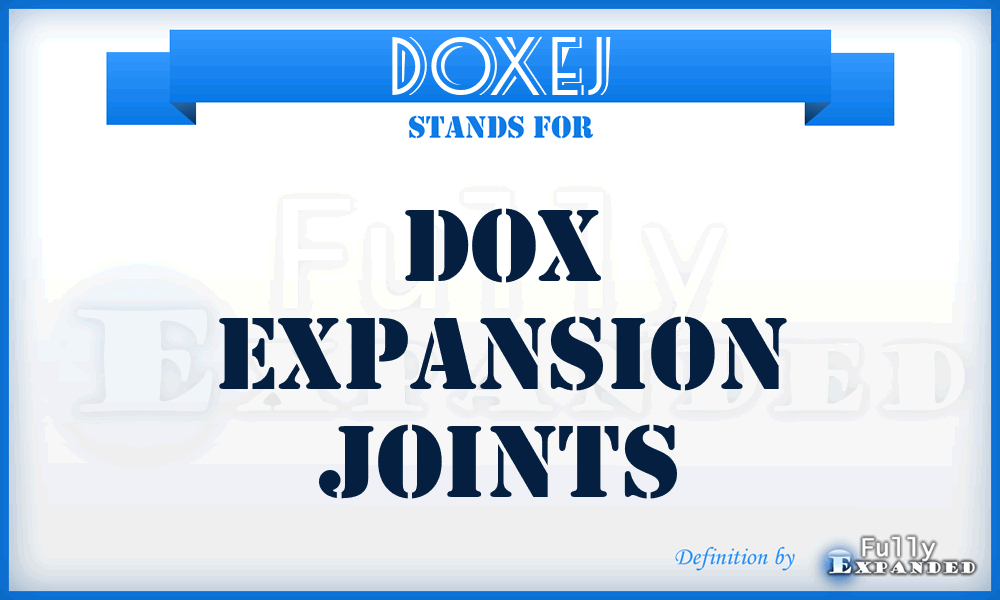 DOXEJ - DOX Expansion Joints