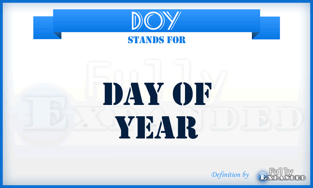 DOY - day of year