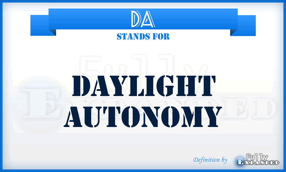 DA - Daylight Autonomy