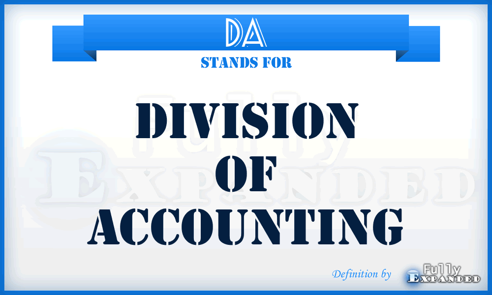 DA - Division of Accounting