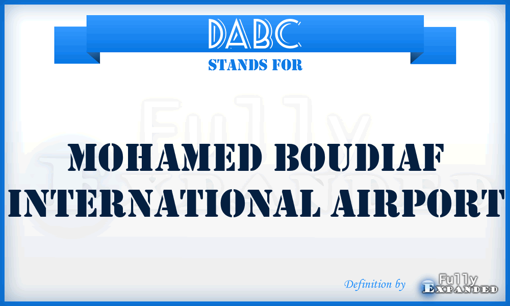 DABC - Mohamed Boudiaf International airport