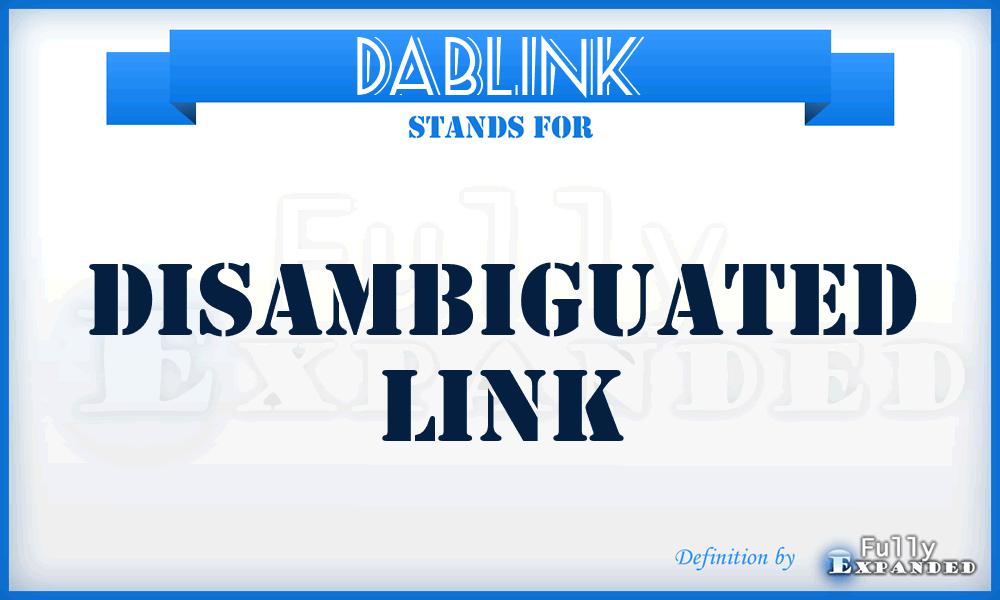 DABLINK - Disambiguated link