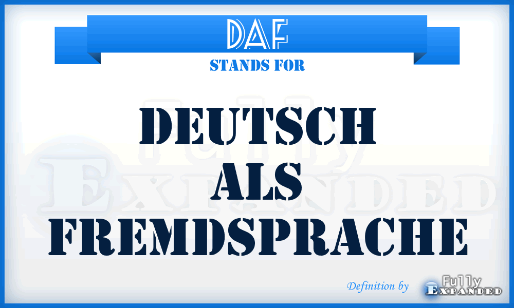 DAF - Deutsch als Fremdsprache