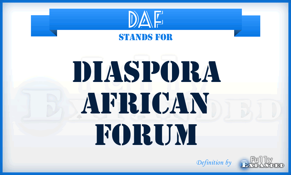 DAF - Diaspora African Forum