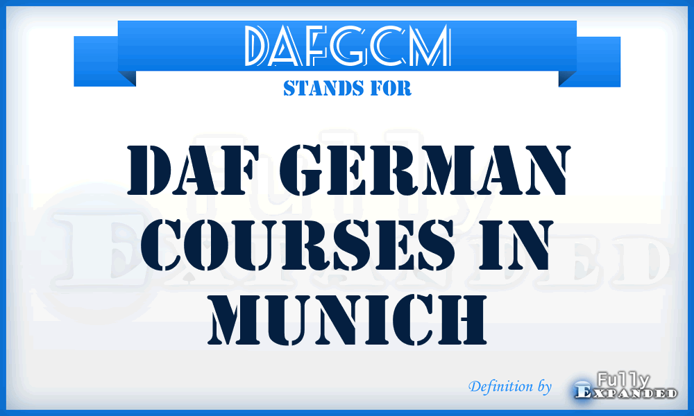 DAFGCM - DAF German Courses in Munich