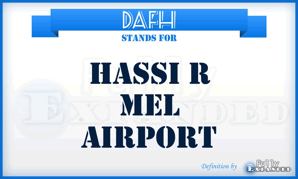 DAFH - Hassi R Mel airport