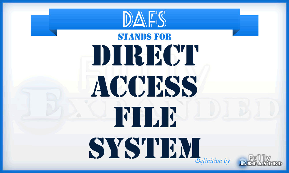 DAFS - Direct Access File System