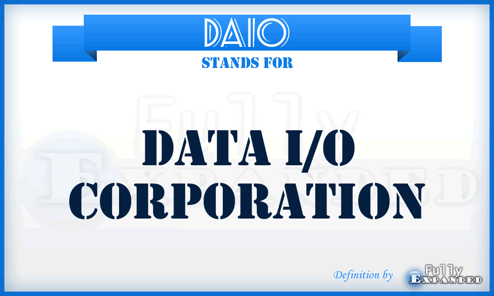 DAIO - Data I/O Corporation