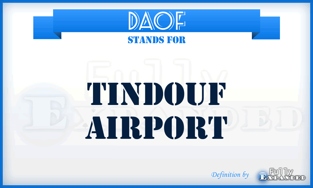 DAOF - Tindouf airport
