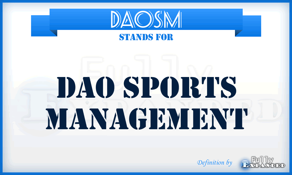 DAOSM - DAO Sports Management