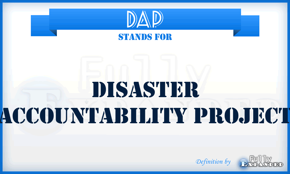 DAP - Disaster Accountability Project