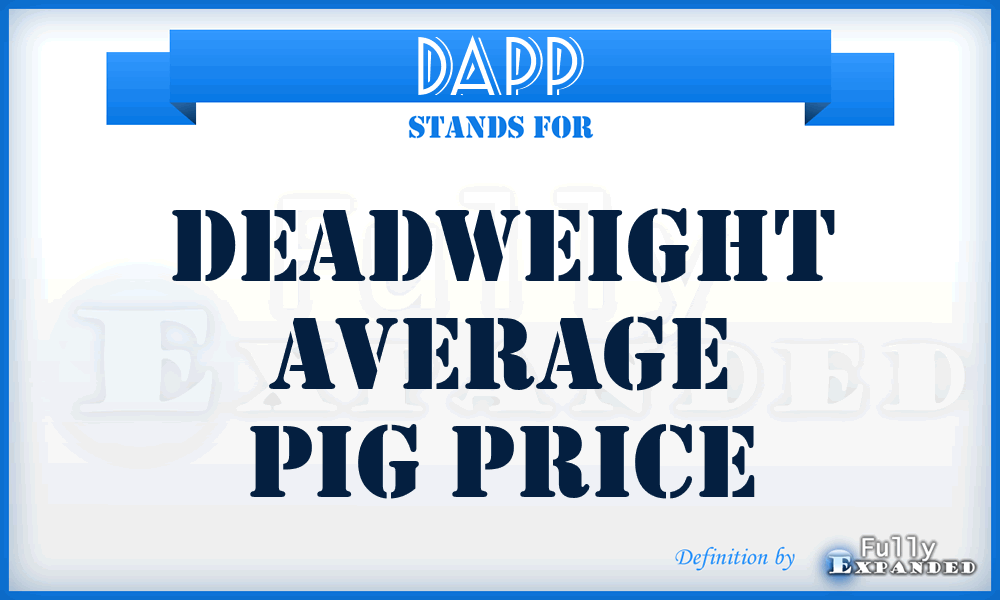 DAPP - Deadweight Average Pig Price