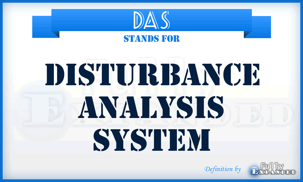 DAS - disturbance analysis system