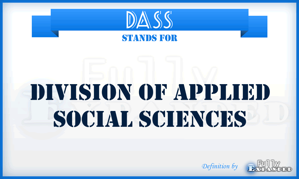 DASS - Division of Applied Social Sciences