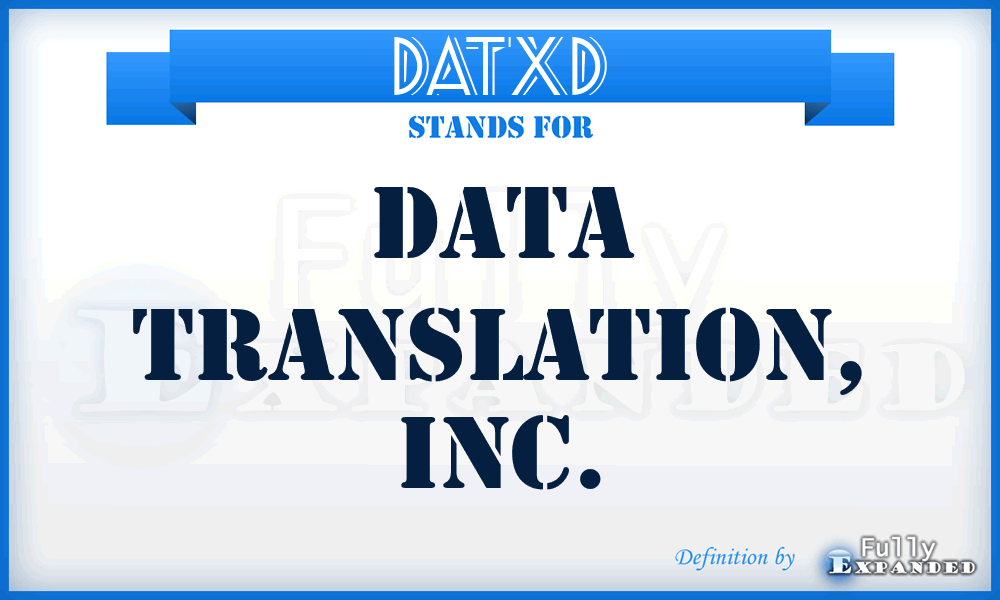 DATXD - Data Translation, Inc.