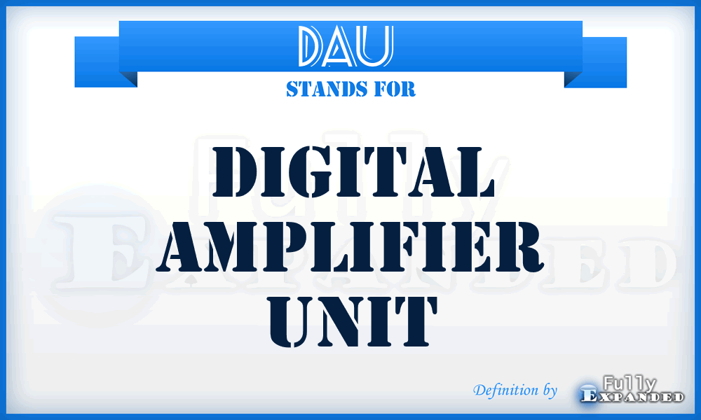 DAU  - digital amplifier unit