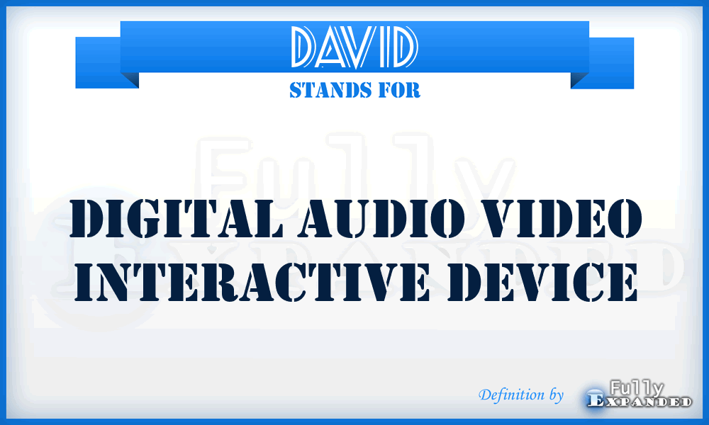 DAVID - Digital Audio Video Interactive Device