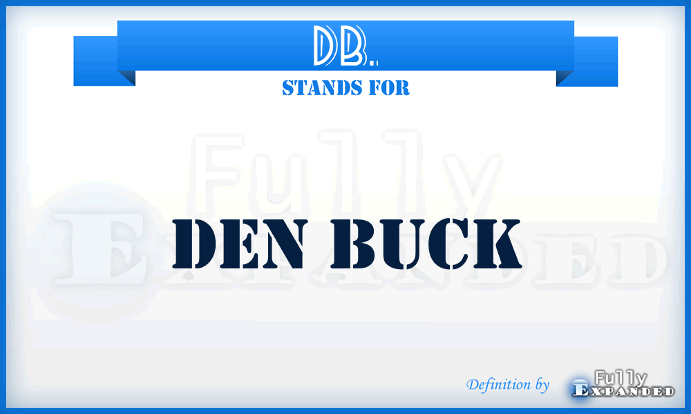 DB. - Den Buck