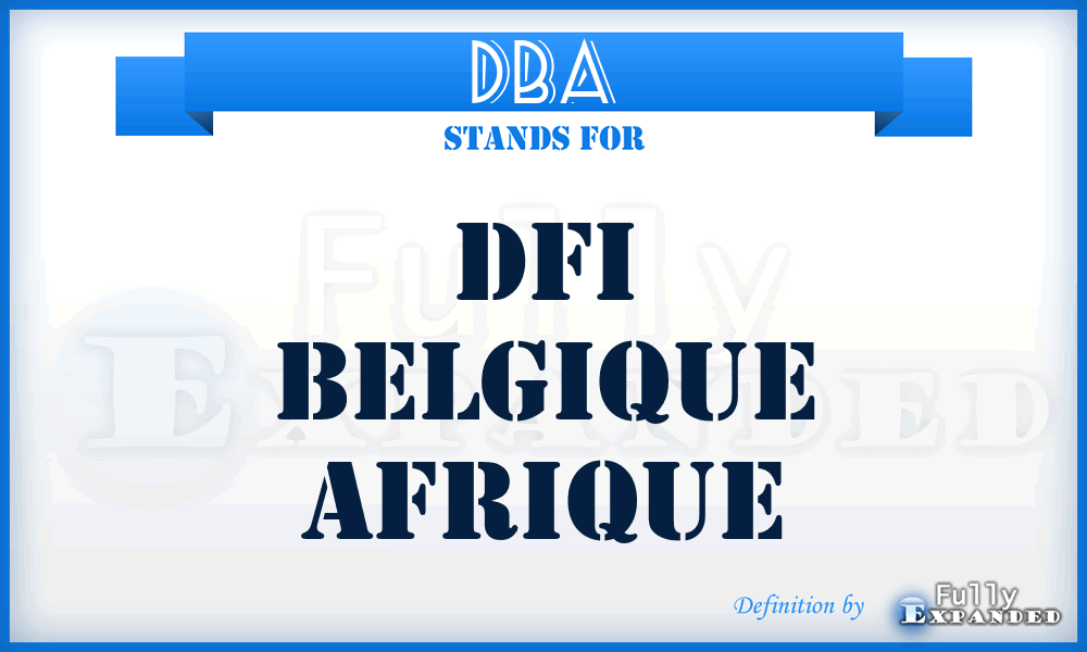 DBA - Dfi Belgique Afrique