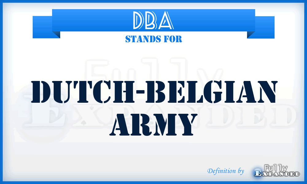 DBA - Dutch-Belgian Army