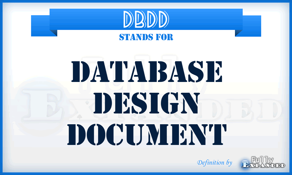 DBDD - database design document
