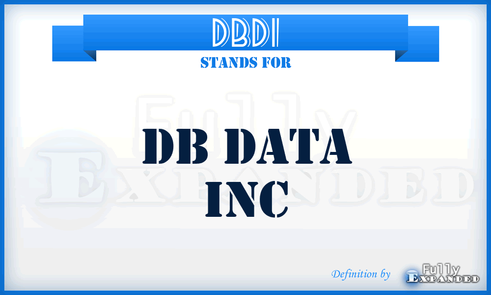 DBDI - DB Data Inc