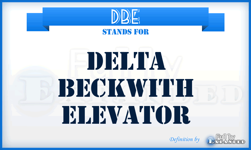 DBE - Delta Beckwith Elevator