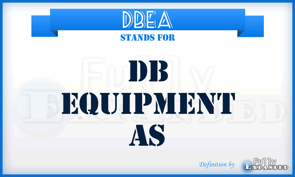 DBEA - DB Equipment As